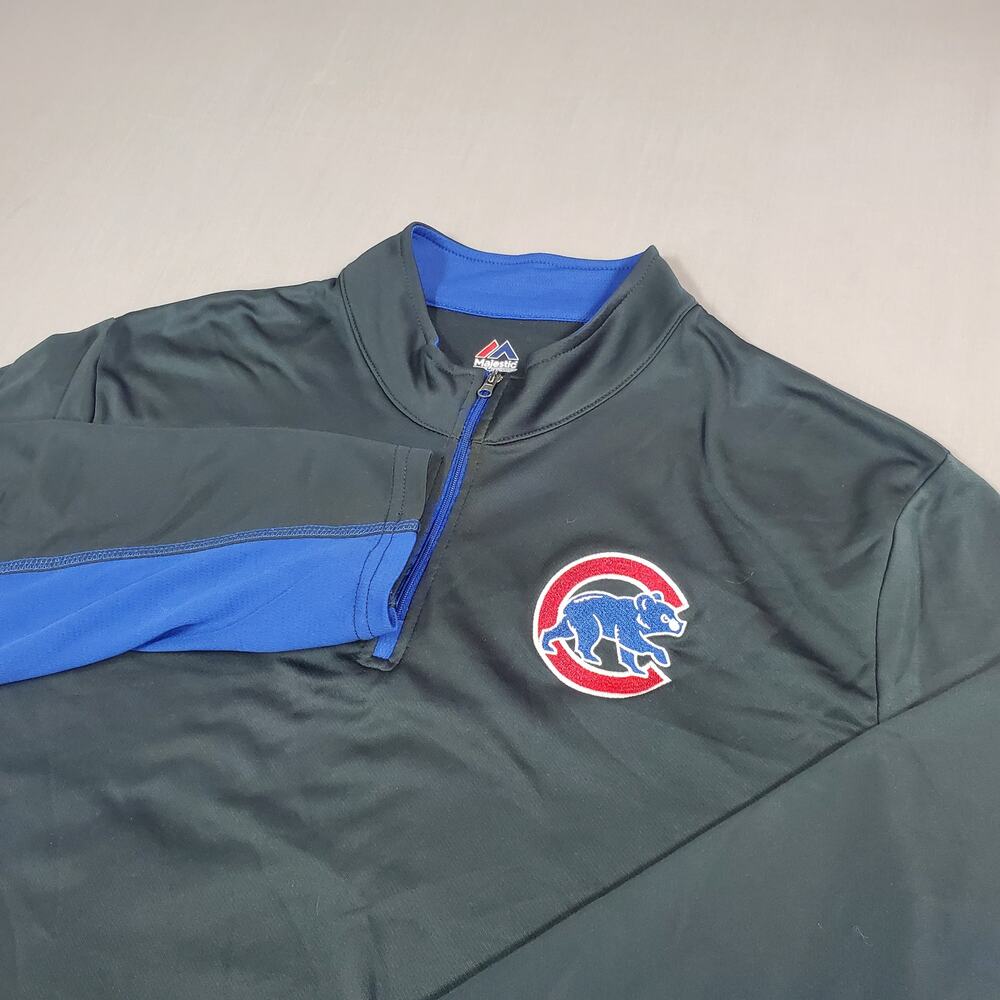 Majestic Mens Chicago Cubs 1/4-zip Size Large